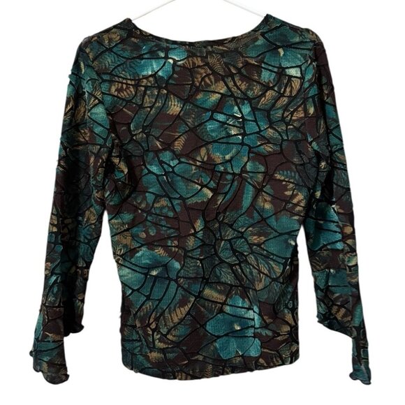 Suzie Couture Blouse Size Petite Large PL Y2K Fairy Whimsigoth Floral Festival - Picture 2 of 9